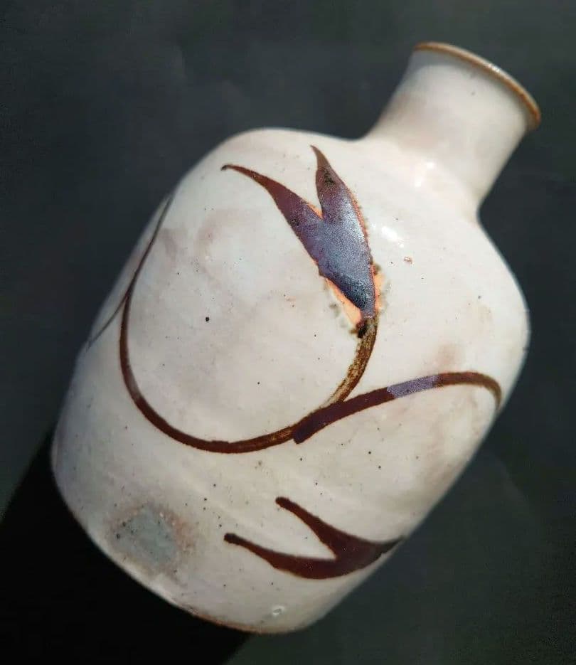 人間国宝　第十二代中里太郎右衛門　無庵　絵唐津鉄絵　砧　酒器　箱無し