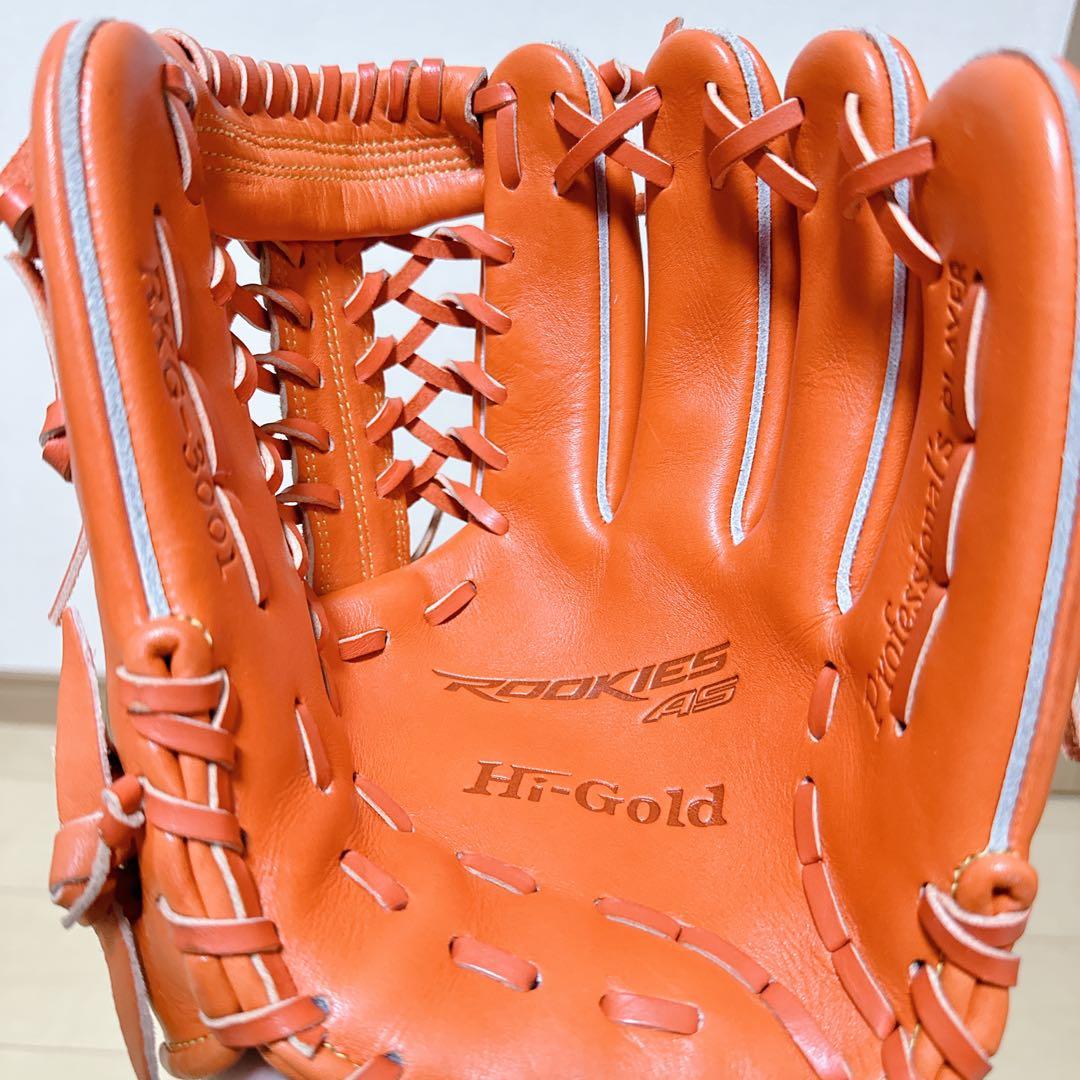 未使用級 HI-GOLD 少年軟式 グローブ オールラウンド 右投 ハイゴールド