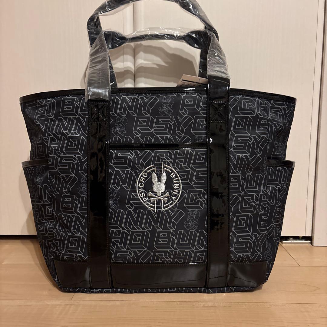 【新品未使用】PSYCHO BUNNY トートバッグ 大容量 ブラック