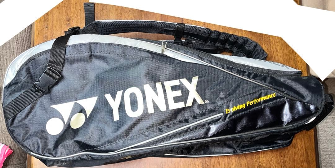 YONEX ソフトテニスバッグ 黒 ブラック シルバー 銀