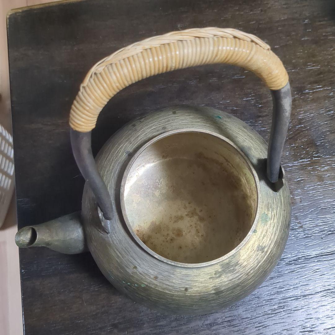 【銀瓶/御湯沸】秀峰堂 湯沸 茶道具 希少品 丸型五合