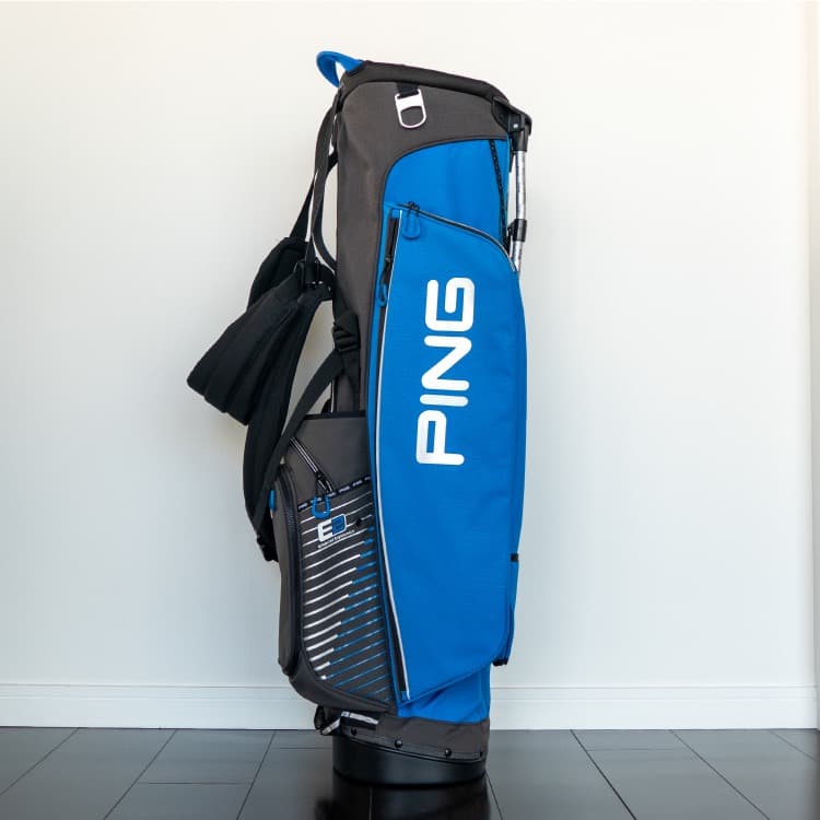 PING スタンド付きキャディバッグ 青黒グレー