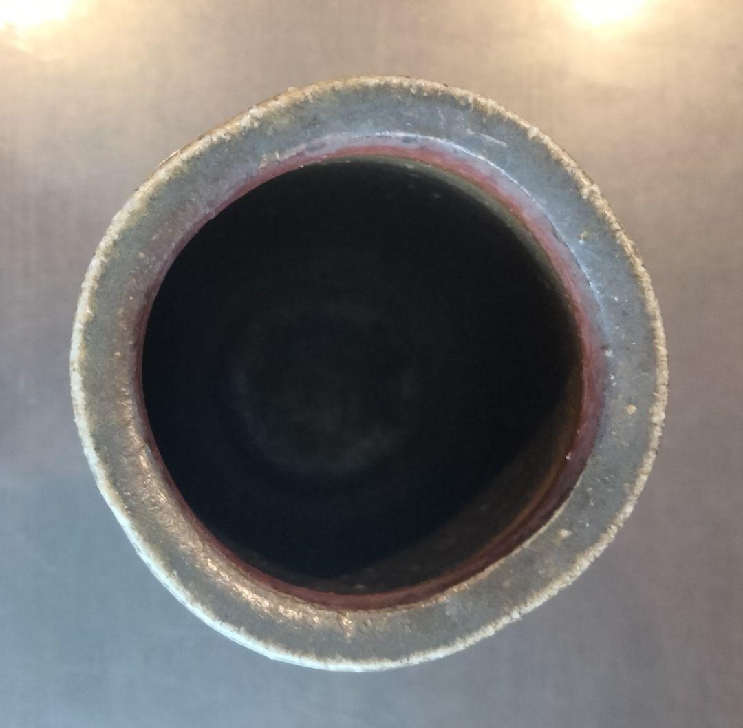 未使用　備前焼　17代　木村玉舟作　花入れ　花瓶