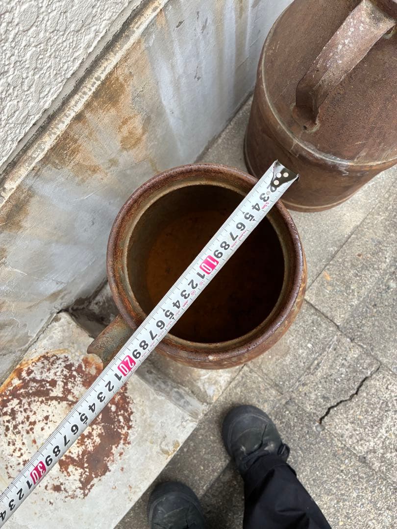 「アンティーク風 大型ブリキ製ミルク缶 2個セット レトロ インテリアにも◎」