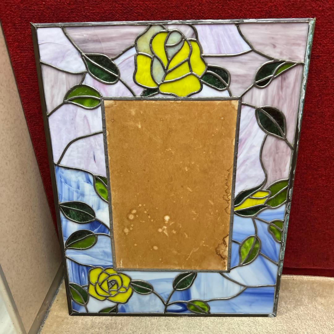 アンティーク　ステンドグラス　76.8×58㎝　タサコサ　東な8-0121④