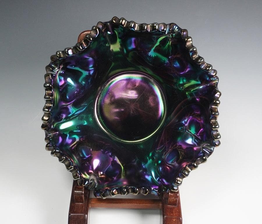 Carnival Glass カーニバルガラス ボール オーロラ パープル