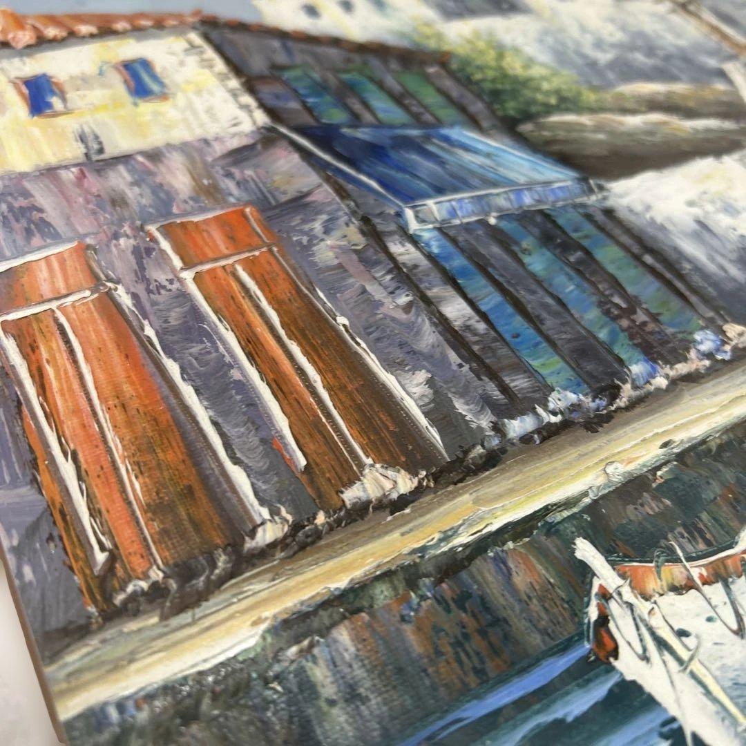 海の風景 油彩画 フレーム付き