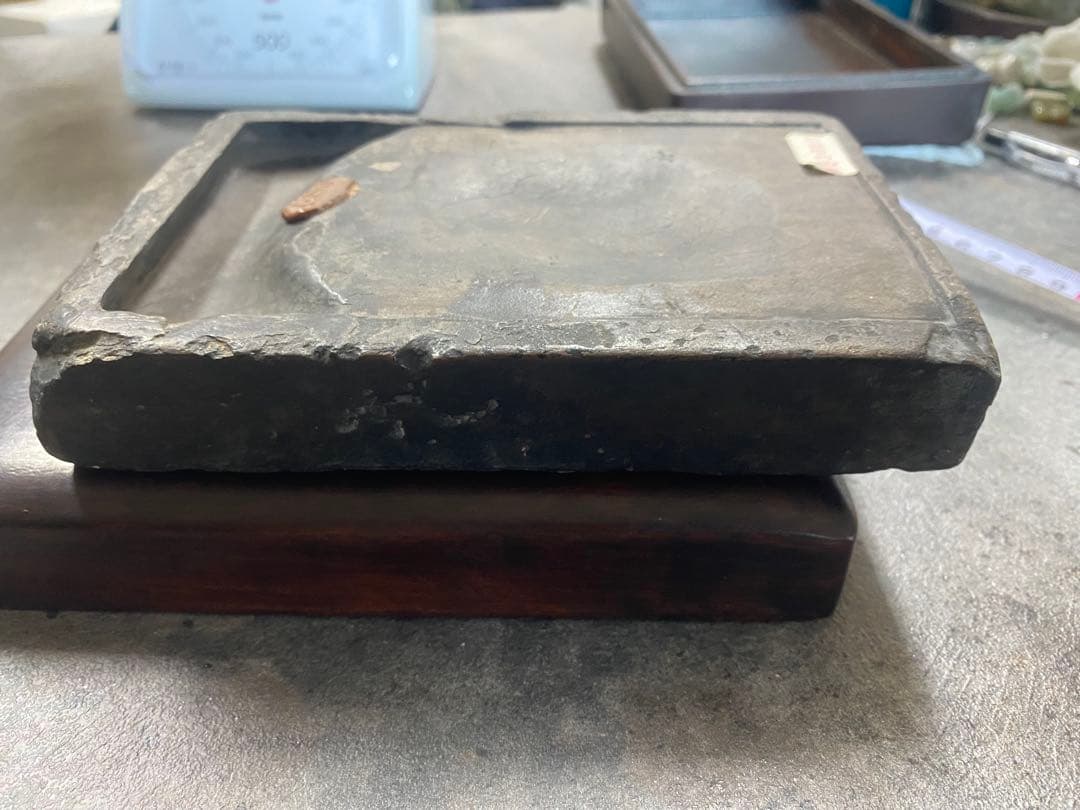 中国硯　端渓　唐木ケース　骨董品　時代物
