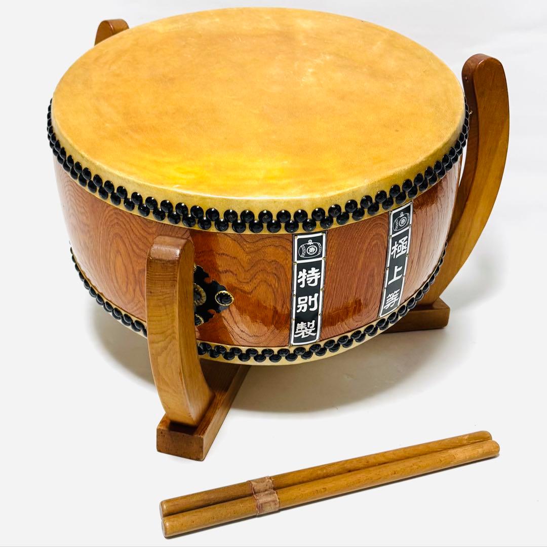 特別製 極上等 和太鼓 1尺5寸 平太鼓 欅胴 最高級モデル 美品 響き良好