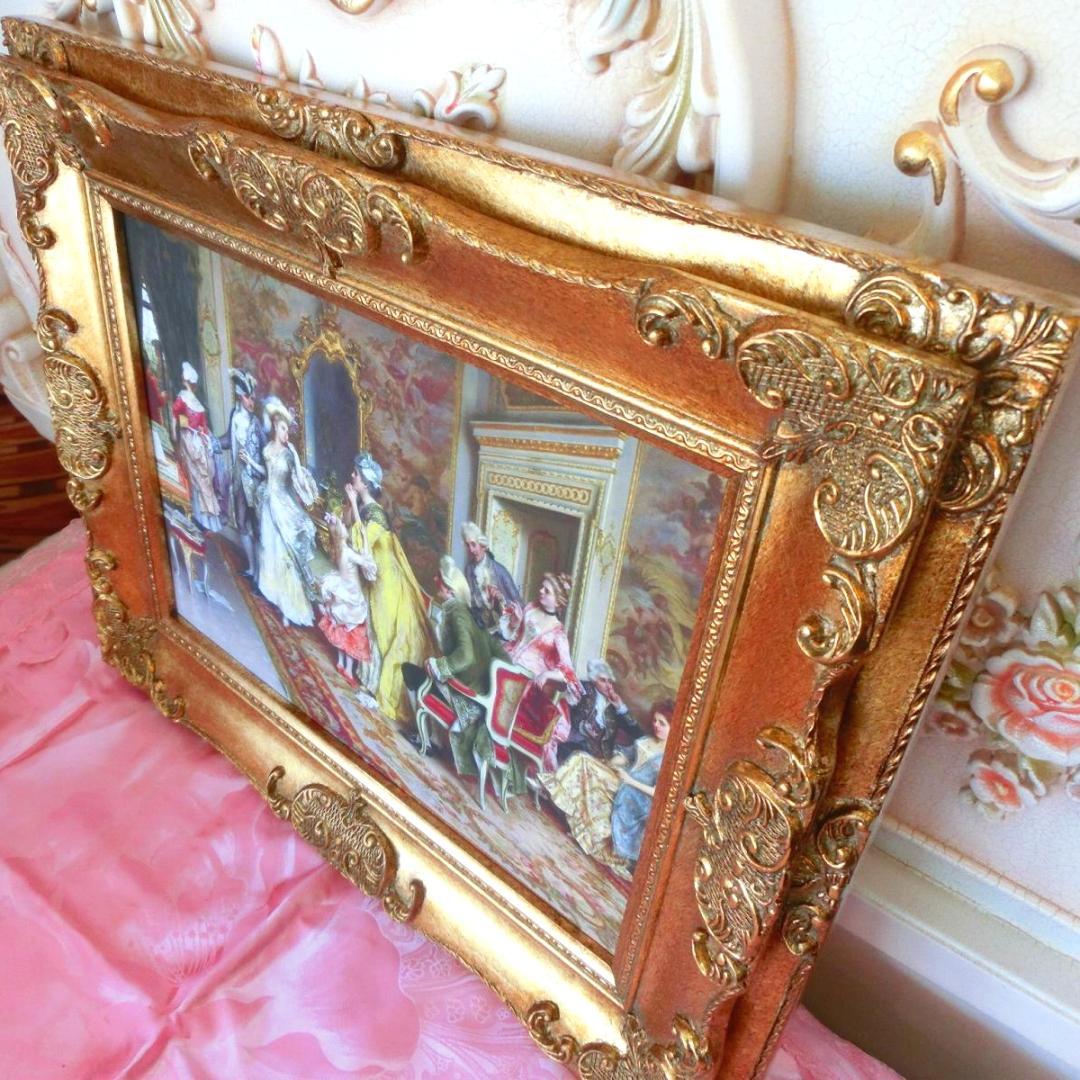 ロココ額絵　中世ヨーロッパ貴族　ゴールド　 2種よりお選び下さい。C・D