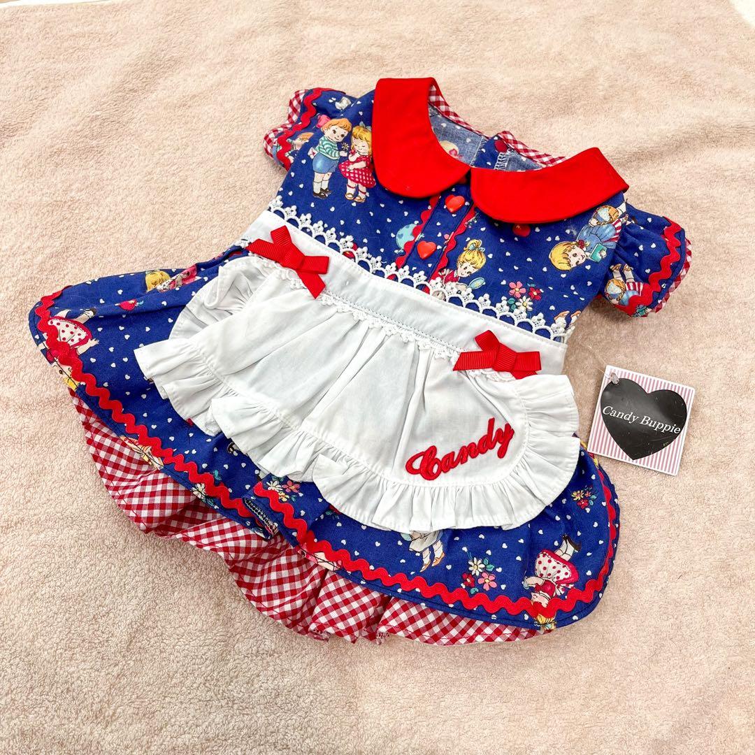 CandyBuppie RetoroApronワンピース ブルー Mサイズ