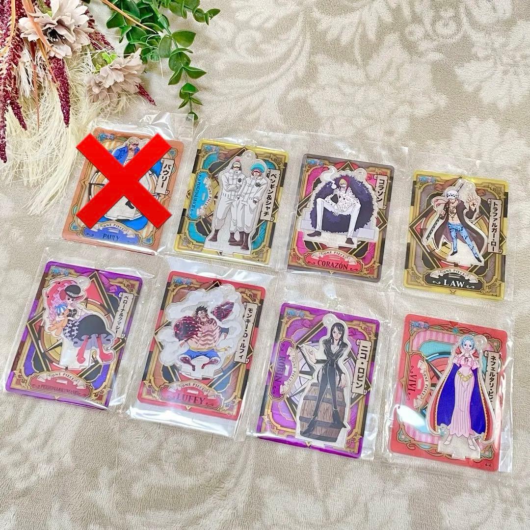 ワンピース アクリルdeカード ペンギン&シャチ　ルフィパウリー　ロー　コラソン