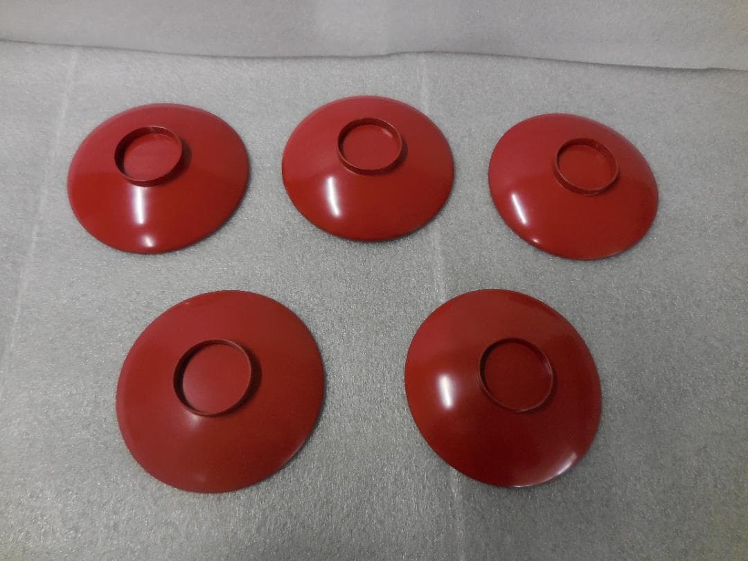 朱塗　盃５ｐセット　中古 箱付き