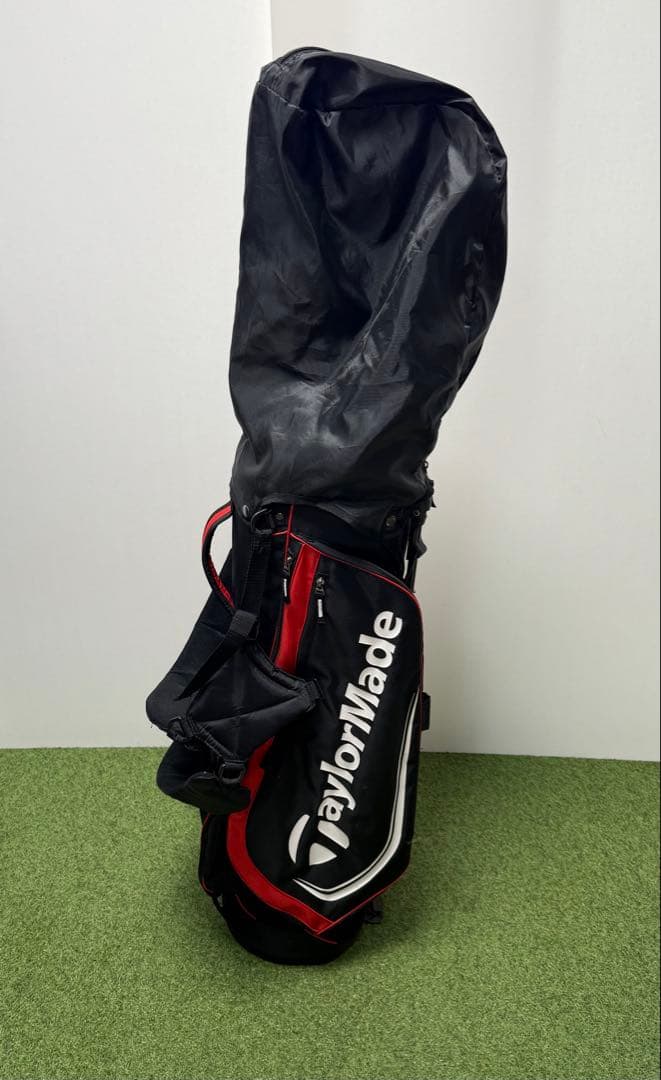 TaylorMade スタンドバッグ 黒赤 キャディバッグ ゴルフ スリムタイプ