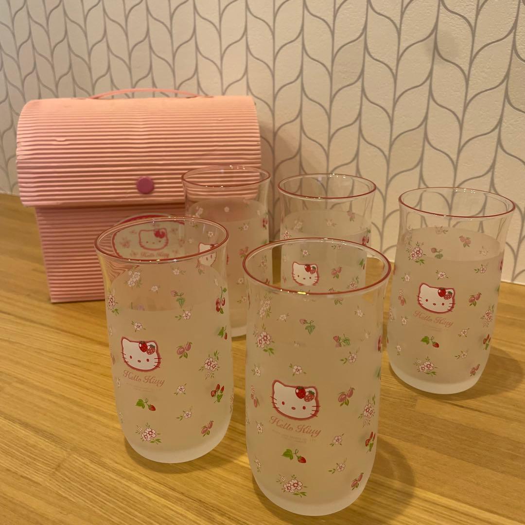 【2000年製✨】平成レトロハローキティ ガラスコップ 5個セット