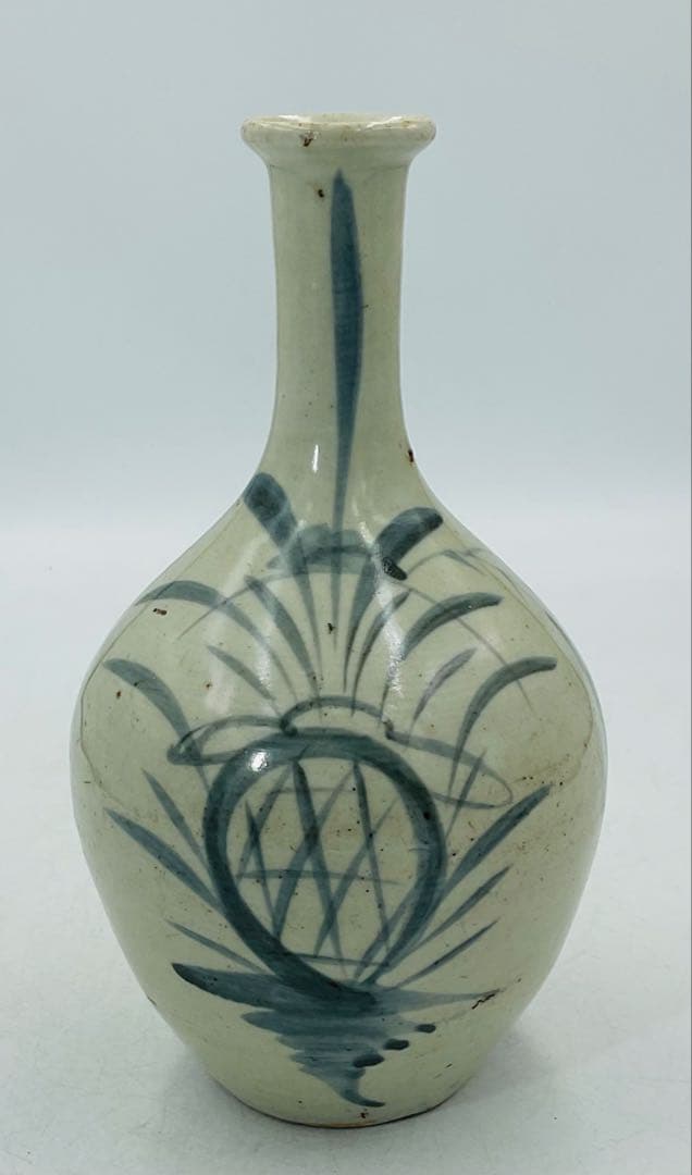 ★初期伊万里　江戸時代　パイナップル文染付徳利　箱付【516】★