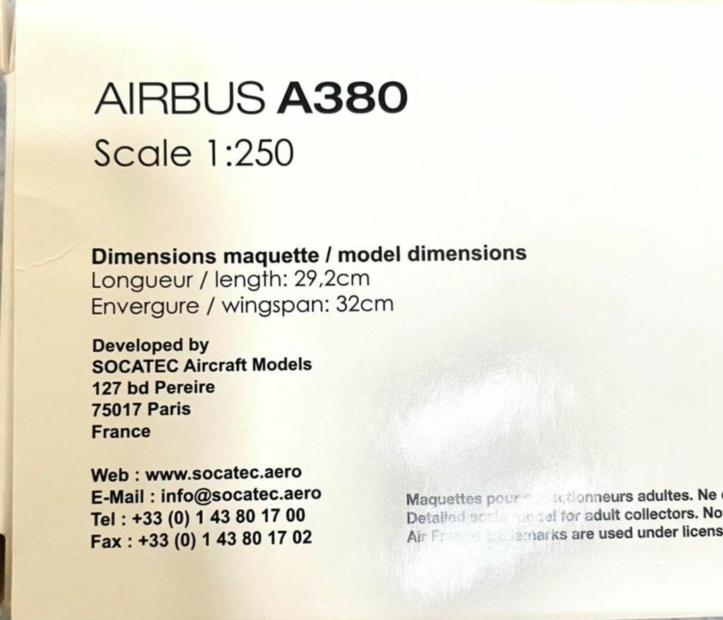 Air France Airbus A380 1/250モデル