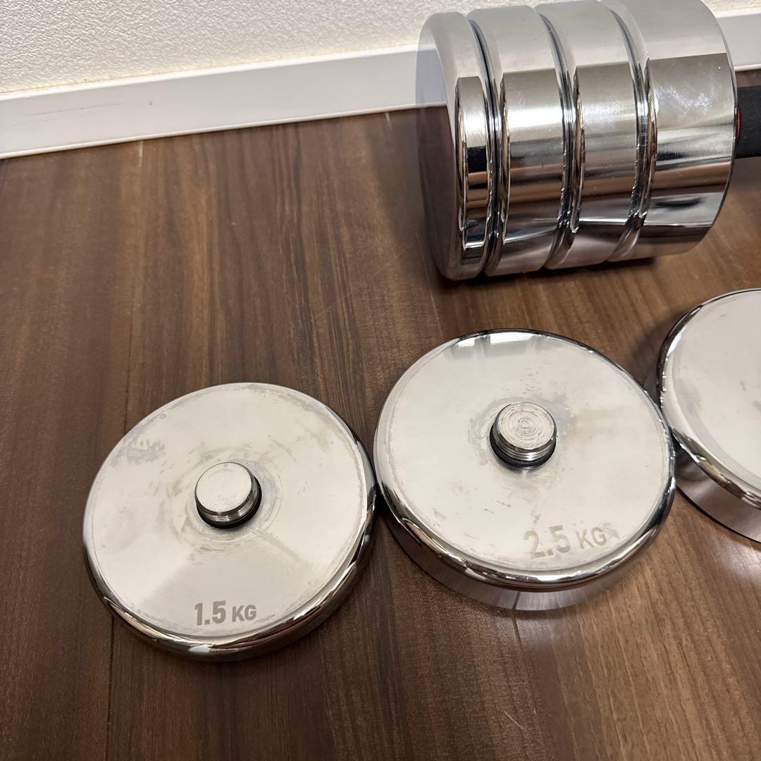 Northdeer ダンベル 可変式20kg 鏡面仕上げ クロムメッキ仕上げ ①