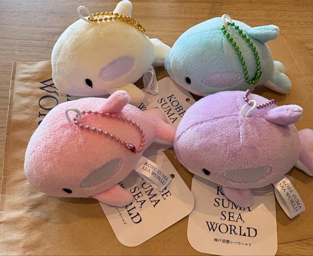 神戸須磨シーワールド　オルカマスコット　キーホルダー　4種類　パステルカラー