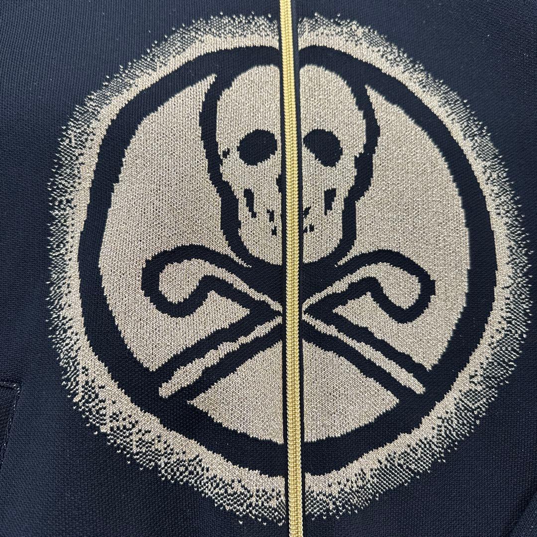 マークアンドロナ　パーカー　黒　ニット生地