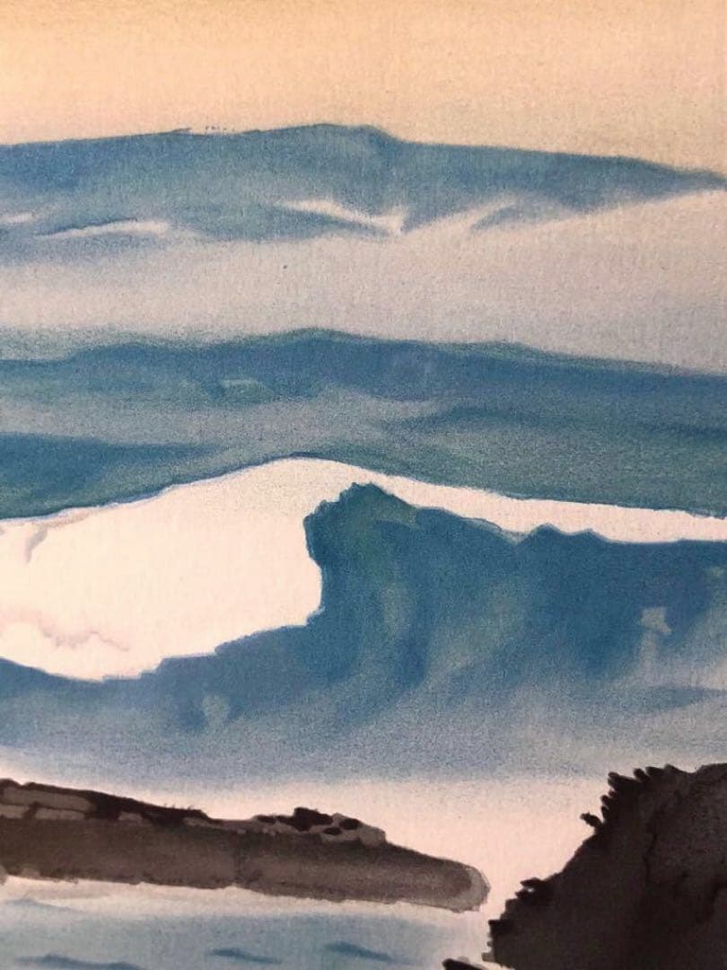 【横山大観 海暾】リトグラフ　#版画 複製