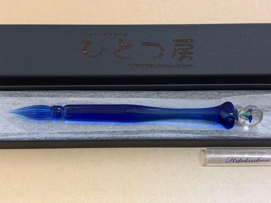 ひとつ房ガラスペン 代官山蔦屋 花入りブルー