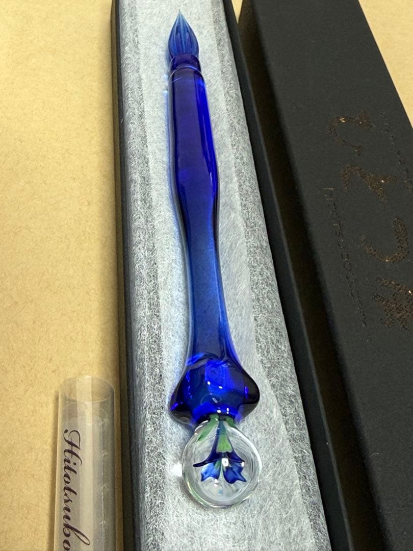 ひとつ房ガラスペン 代官山蔦屋 花入りブルー