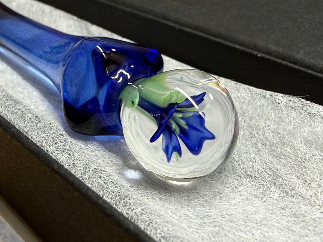 ひとつ房ガラスペン 代官山蔦屋 花入りブルー