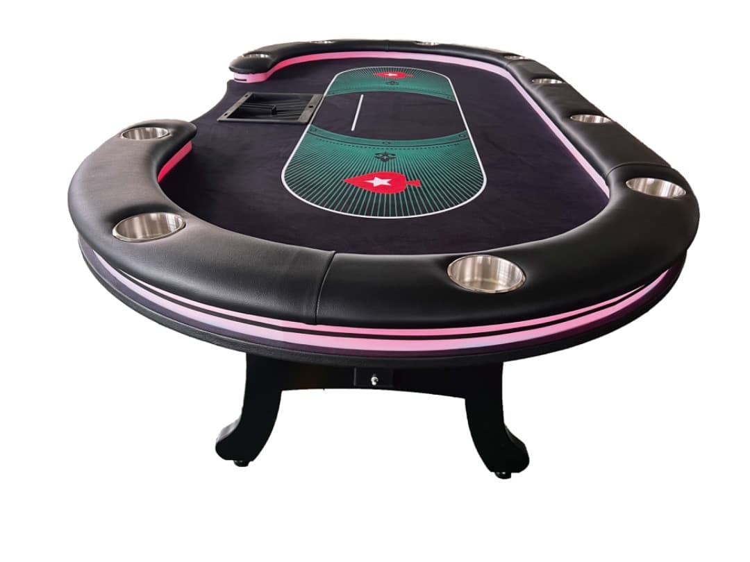 10人用LEDポーカーテーブル　　 スマートフォン充電用USBポート付き