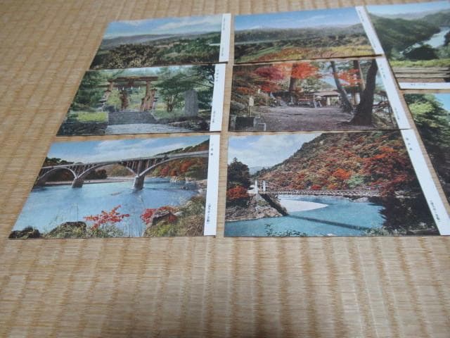 ◆未使用 昭和初期◆津久井の景観 津久井観光振興会発行 絵葉書 8枚1組 50組