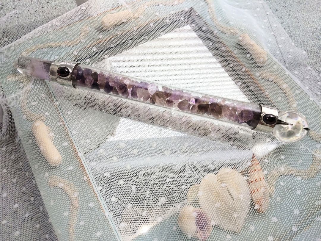 【魔法の杖】ヒーリングワンド  アメジストエレスチャル  魔術書付き