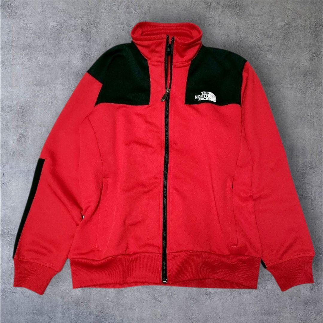 美品NORTH FACEノースフェイスジャージ上下セットアップ赤×黒M