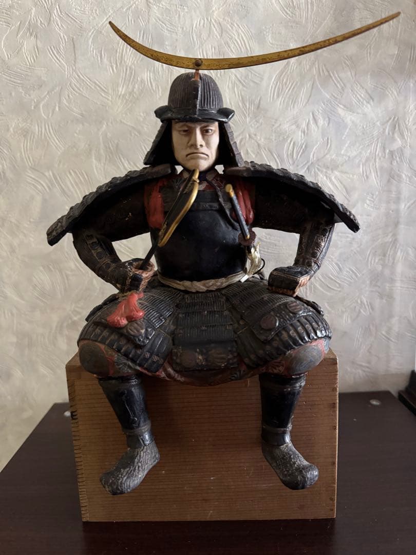 伊達政宗公塑像　大正期頃　博多人形