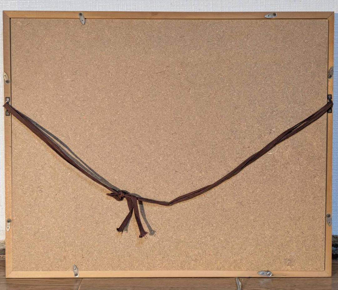 【真作】絵画　油彩4号　湾岸に佇む倉庫群　静謐な海辺の風景画　X144