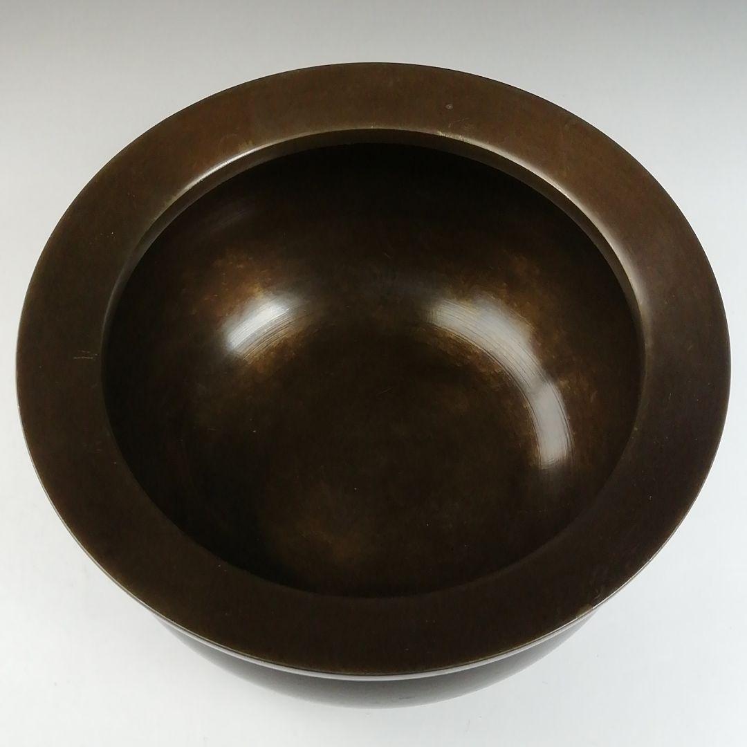 Ｗ３７　建水　『唐銅　不審庵伝来』『唐銅風炉師　黒瀬宗康』　共箱　茶道具