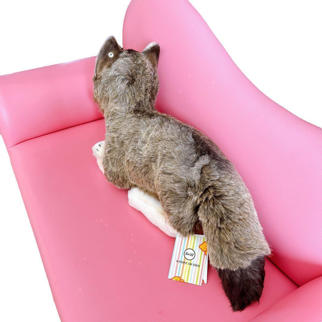 希少 正規品 シュタイフ オオカミ つぶらな瞳がかわいい 狼 ブラウン 40cm