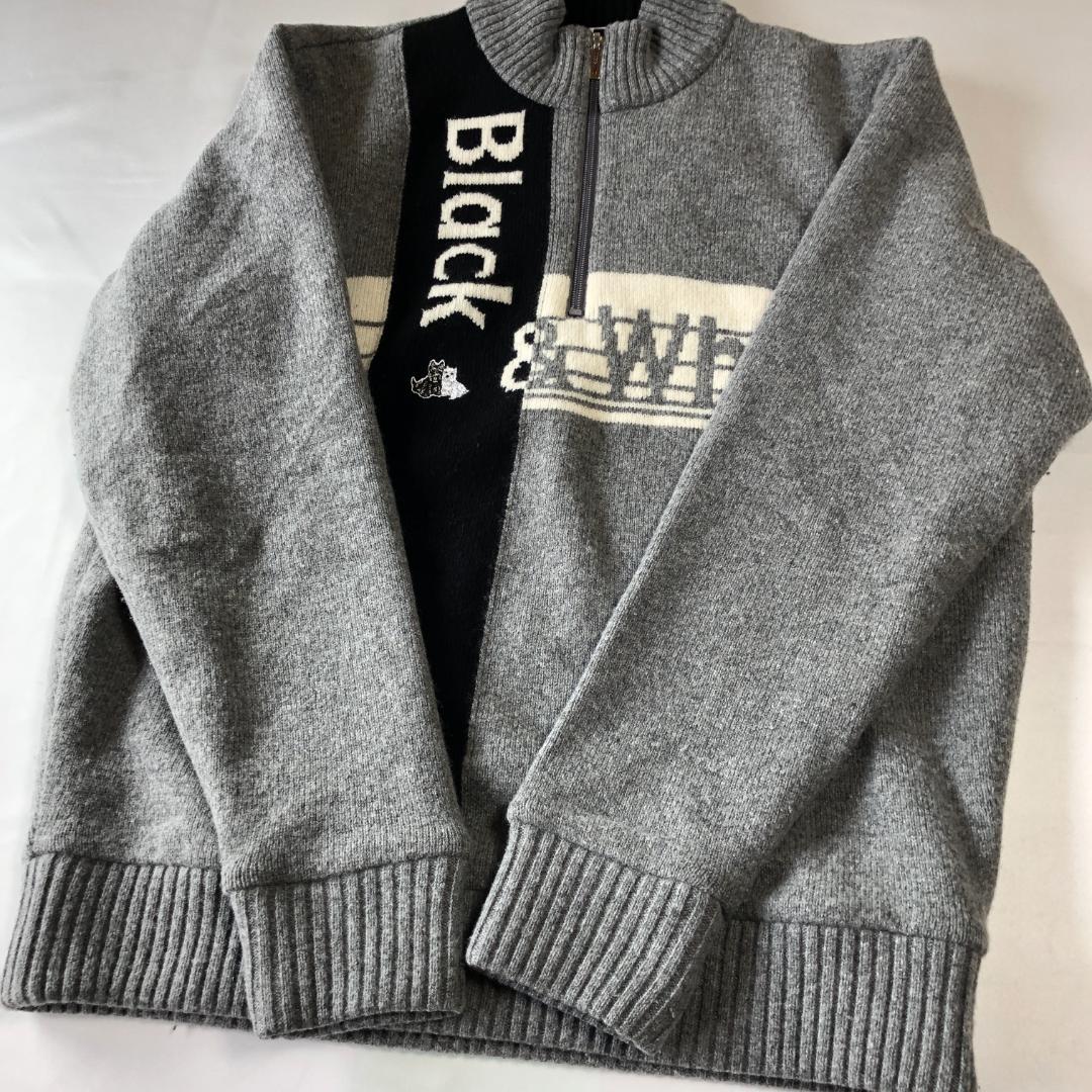 未使用級　ブラックアンドホワイト　ハーフジップ　セーター スニードジャック