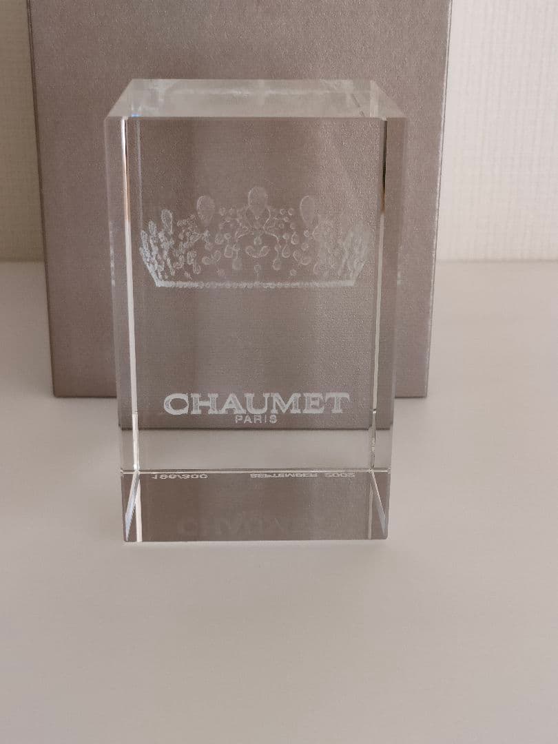 セール★新品未使用ショーメ☆ティアラ ロゴ クリスタルペーパーウェイト オブジェ