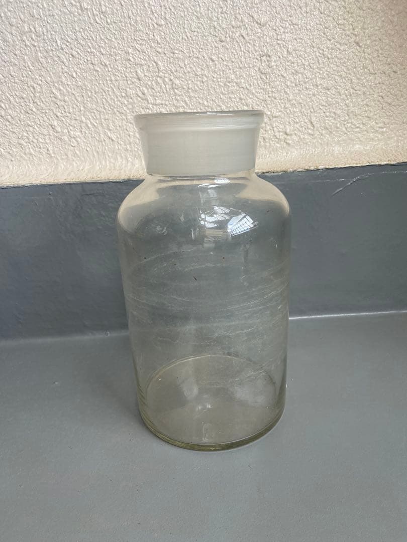 仏ヴィンテージ ガラスボトル 花器 ブロカント 古道具