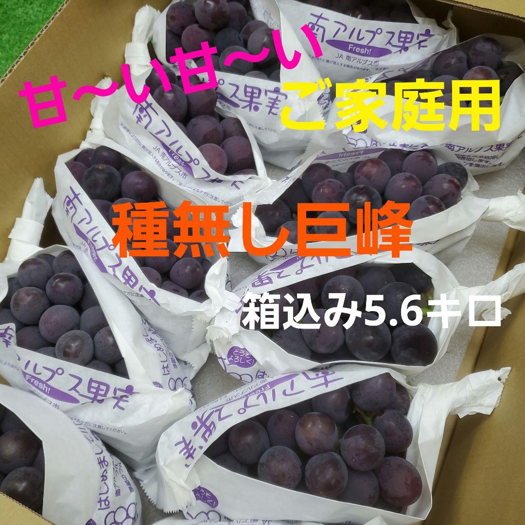 4️⃣ 山梨県産 種無し巨峰 １１房入り 箱込み5.6キロ