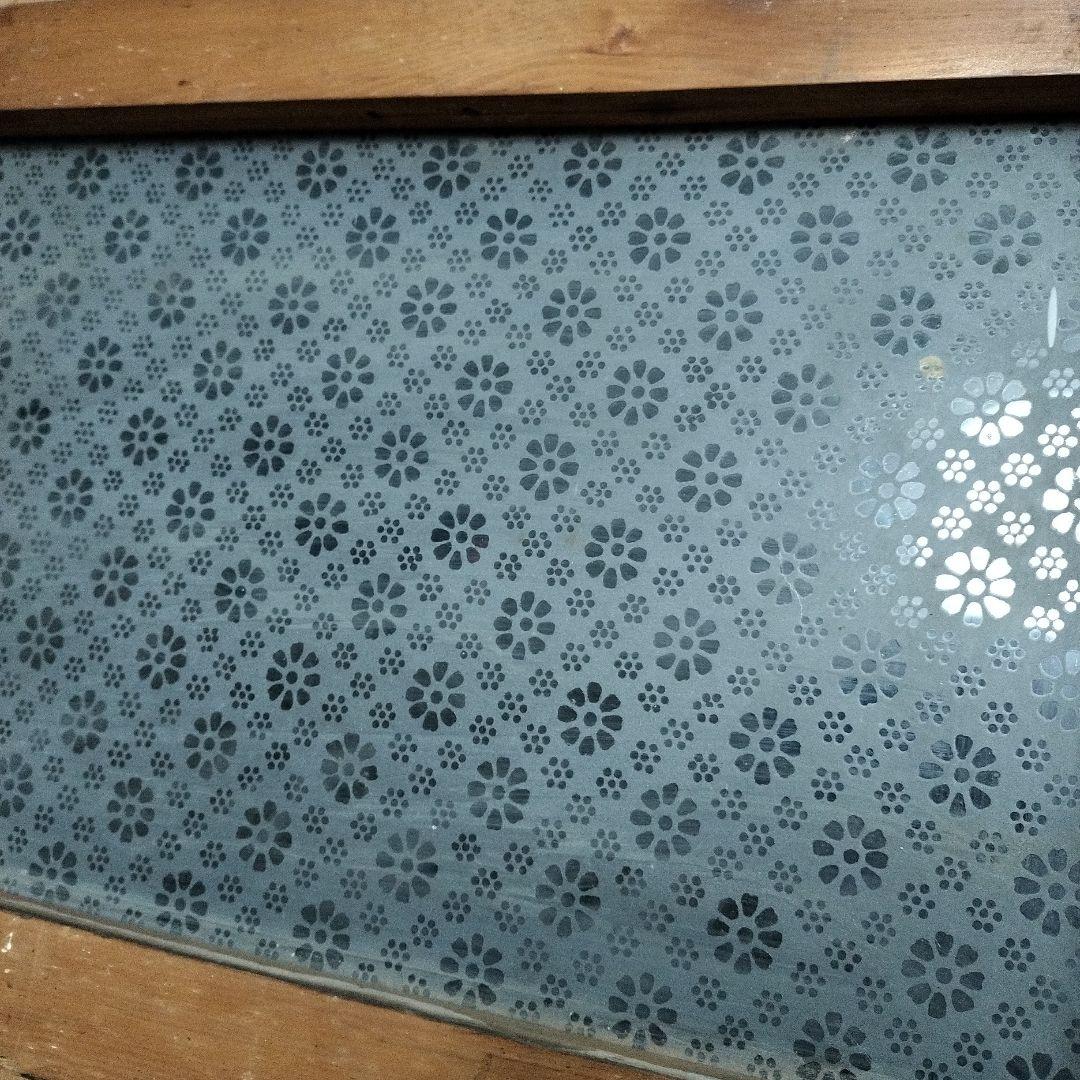 模様ガラス ガラス戸 2枚 建具 アンティーク レトロ