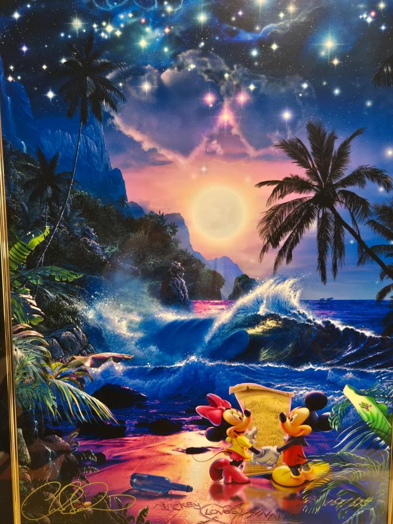 ラッセン　ダイヤ2個　ツーハーツアズワン(S)　直筆サイン　ミッキー　ディズニー