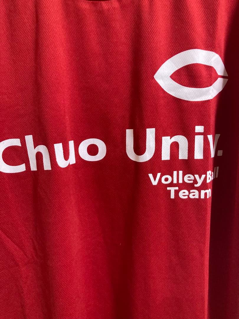 中央大学　バレーボール部　ウォームアップウェア　Tシャツ　バレーボール　赤
