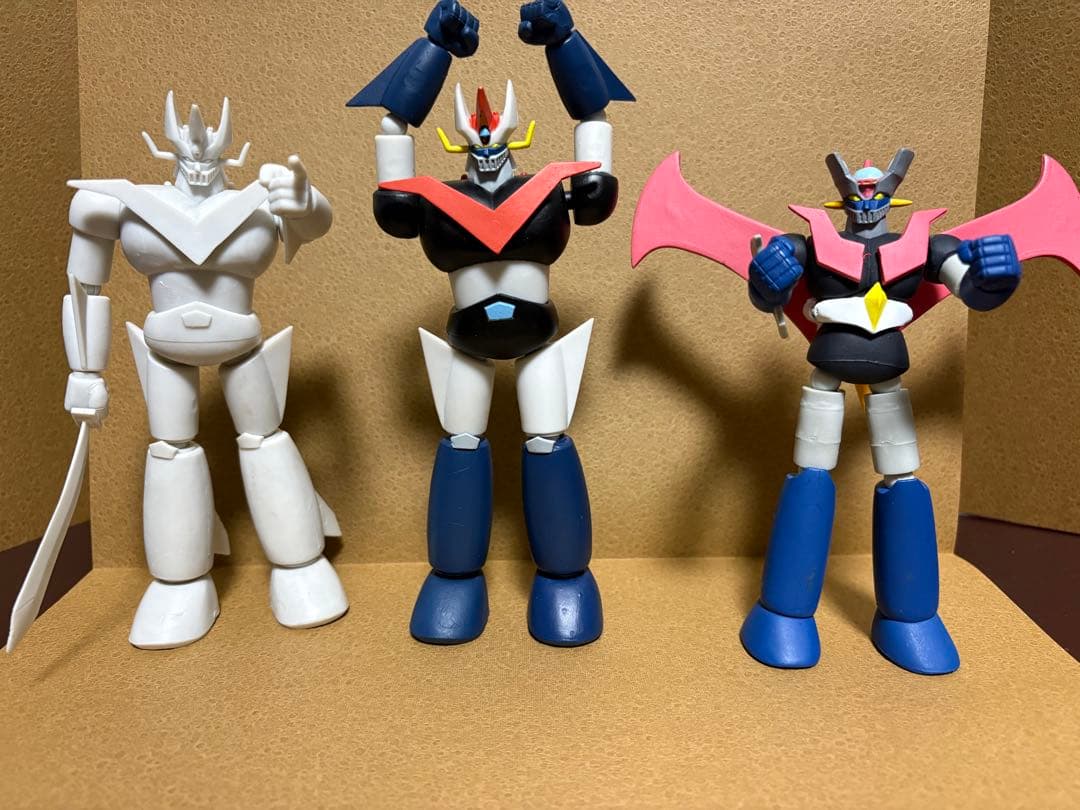 【当時物】激レア グレートマジンガー 未塗装白原型＆彩色済みソフビ 3体セット
