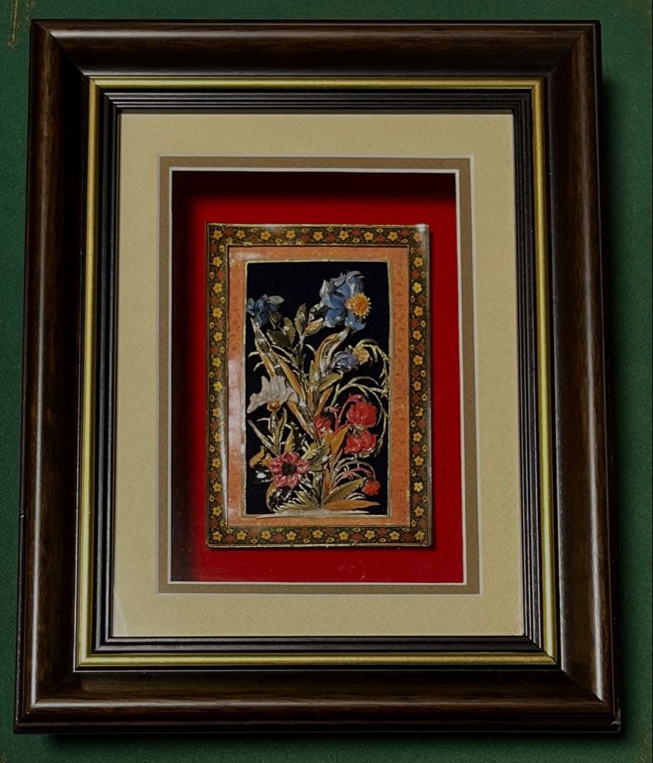 壁掛け　エナメルフラワー　アンティーク