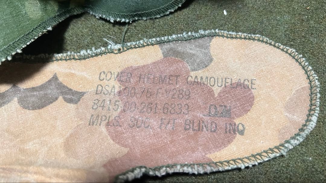 【実物】ヘルメット 米軍 ベトナム戦争M1 軍幕 ミッチェルパターン