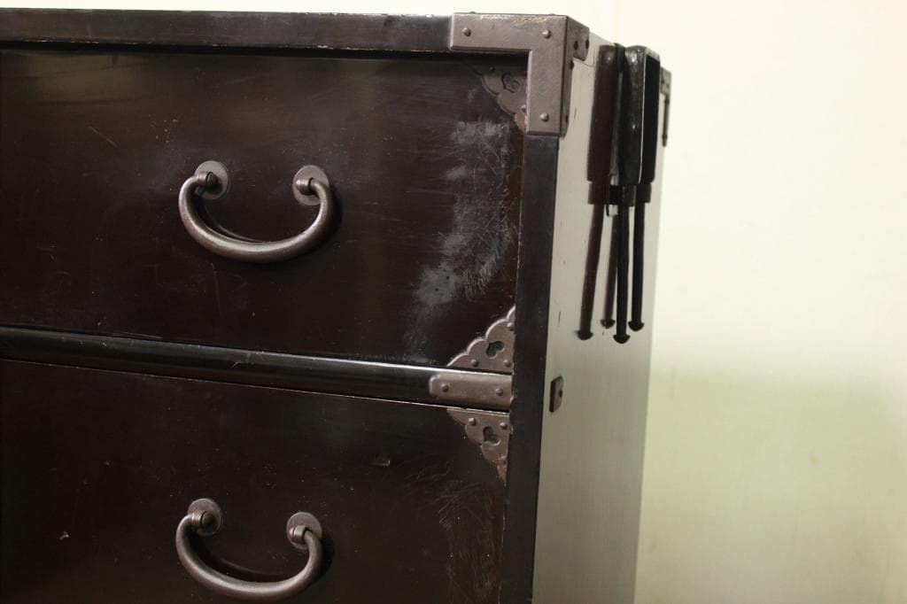 総桐！前棒付きの時代箪笥！古布/サイドボード/古民藝/和家具/古道具