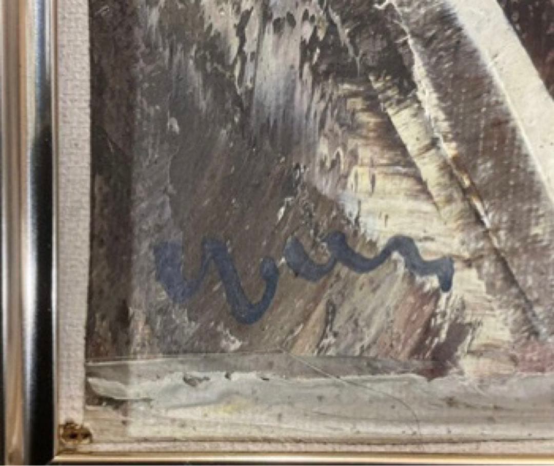 モンマルトル サクレクール寺院 油彩 額装 F4号 作者不詳 サインあり　送込