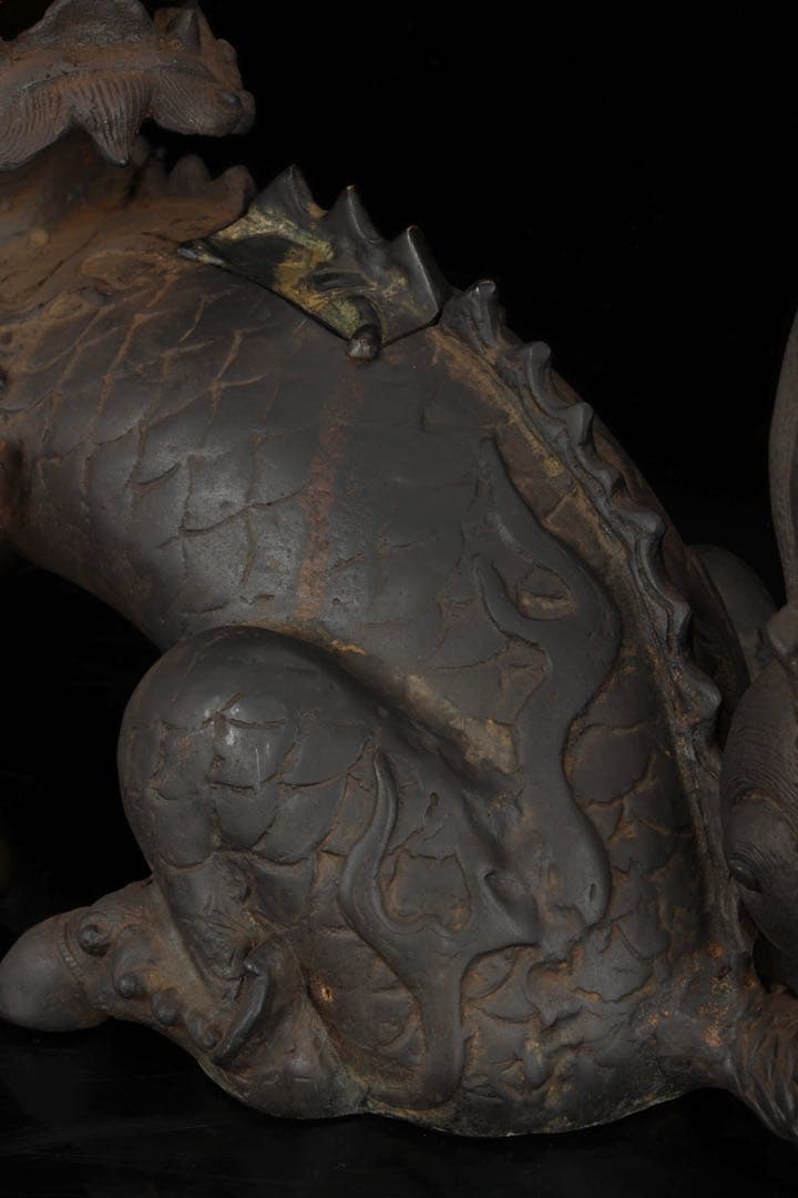 中国古玩 古銅製 麒麟香炉 細密彫刻 霊獣 瑞獣 香道具 唐物 古美術 骨董品