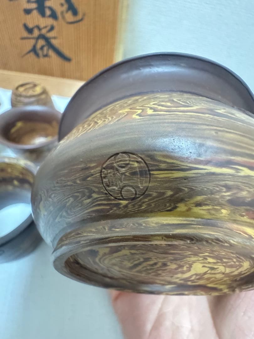 珍品　名工　稀代の陶芸家東城山 一角作　練込 茶器揃え　煎茶道具　茶道具